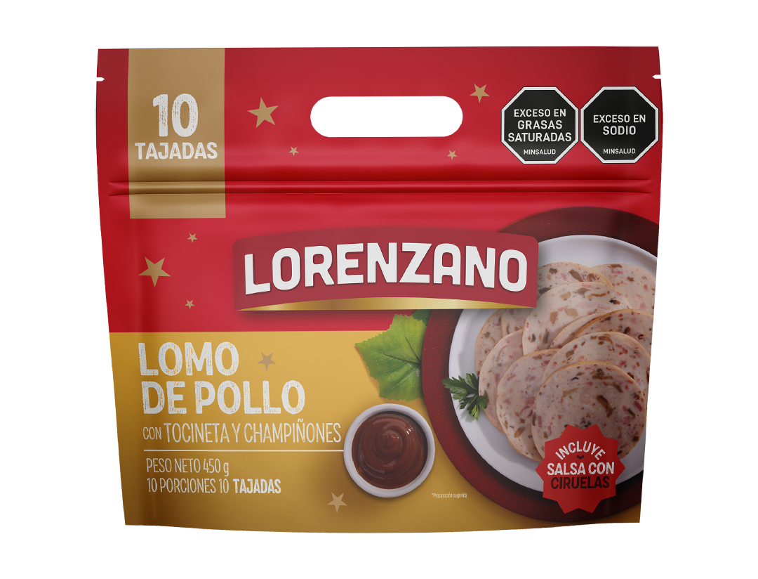 Lomo de Pollo con Tocineta y Champiñones